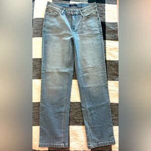 French connection straight leg jeans with light brown hue. Size 12.